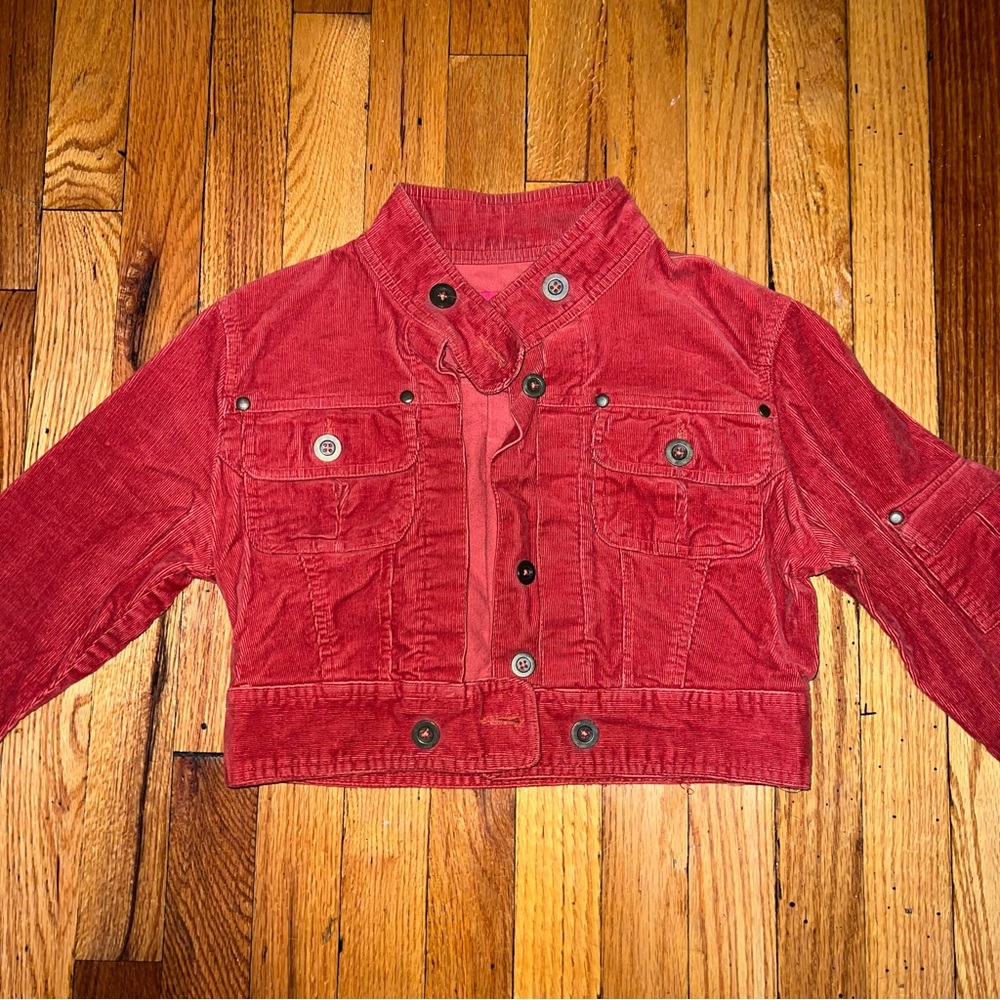 vintage 90s/y2k miss lili cropped corduroy jacket